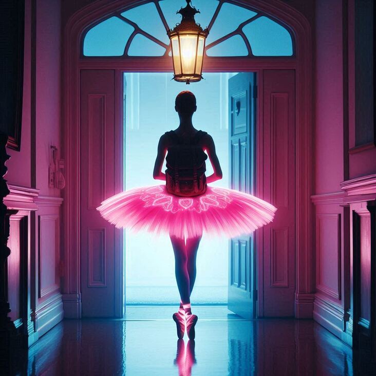 #TutuBlog 2001-03-11 in Urmston with a bright pink tutu.