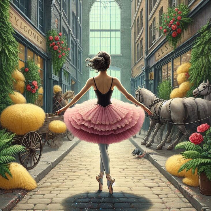 #TutuBlog 2023-01-15 in Morden with a bright pink tutu.